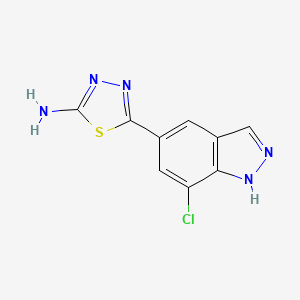 molecular formula C9H6ClN5S B13892739 5-(7-chloro-1H-indazol-5-yl)-1,3,4-thiadiazol-2-amine 