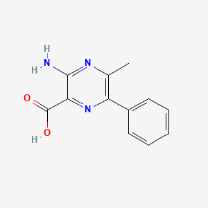 molecular formula C12H11N3O2 B13892749 3-Amino-5-methyl-6-phenylpyrazine-2-carboxylic acid 