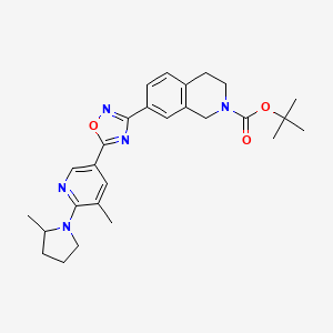 tert-butyl 7-[5-[5-methyl-6-(2-methylpyrrolidin-1-yl)pyridin-3-yl]-1,2,4-oxadiazol-3-yl]-3,4-dihydro-1H-isoquinoline-2-carboxylate