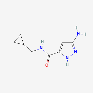 molecular formula C8H12N4O B13892767 3-amino-N-(cyclopropylmethyl)-1H-pyrazole-5-carboxamide 