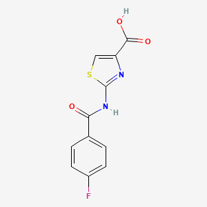 molecular formula C11H7FN2O3S B1389277 2-[(4-Fluorobenzoyl)amino]-1,3-thiazole-4-carboxylic acid CAS No. 941869-52-9