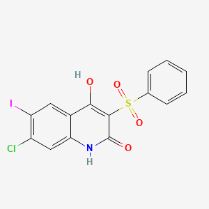 3-(benzenesulfonyl)-7-chloro-4-hydroxy-6-iodo-1H-quinolin-2-one