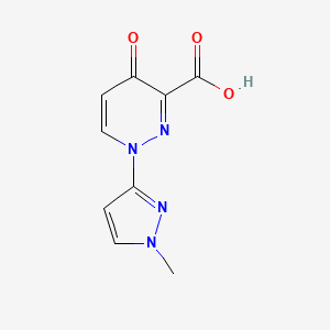 molecular formula C9H8N4O3 B13892786 1-(1-Methylpyrazol-3-yl)-4-oxopyridazine-3-carboxylic acid 