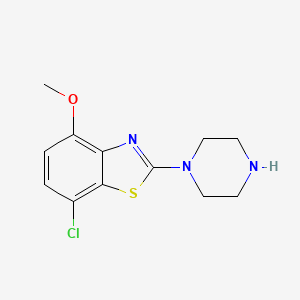 molecular formula C12H14ClN3OS B1389279 7-Cloro-4-metoxil-2-piperazin-1-il-1,3-benzotiazol CAS No. 941870-02-6