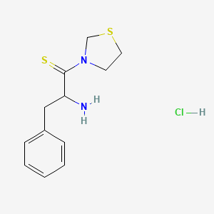 molecular formula C12H17ClN2S2 B13892792 2-Amino-3-phenyl-1-(1,3-thiazolidin-3-yl)propane-1-thione;hydrochloride 