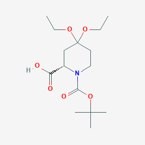 (2S)-1-(tert-Butoxycarbonyl)-4,4-diethoxypiperidine-2-carboxylic acid