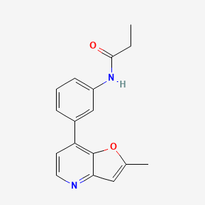 molecular formula C17H16N2O2 B13892800 N-[3-(2-methylfuro[3,2-b]pyridin-7-yl)phenyl]propanamide 