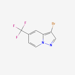 molecular formula C8H4BrF3N2 B13892820 3-Bromo-5-(trifluoromethyl)pyrazolo[1,5-A]pyridine 