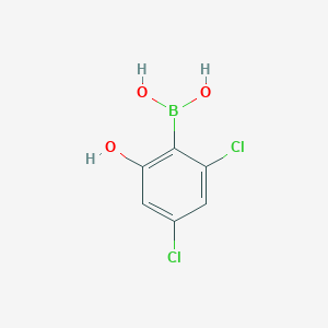 molecular formula C6H5BCl2O3 B1389283 (2,4-Dichloro-6-hydroxyphenyl)boronic acid CAS No. 1028332-22-0