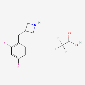 molecular formula C12H12F5NO2 B13892843 3-[(2,4-Difluorophenyl)methyl]azetidine;2,2,2-trifluoroacetic acid 