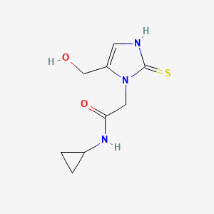 molecular formula C9H13N3O2S B1389286 N-cyclopropyl-2-[5-(hydroxymethyl)-2-mercapto-1H-imidazol-1-yl]acetamide CAS No. 941869-06-3