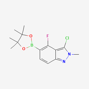 molecular formula C14H17BClFN2O2 B13892900 3-Chloro-4-fluoro-2-methyl-5-(4,4,5,5-tetramethyl-1,3,2-dioxaborolan-2-yl)-2H-indazole 