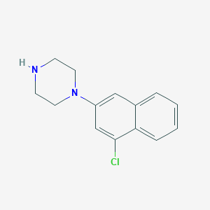 molecular formula C14H15ClN2 B13892908 1-(4-Chloronaphthalen-2-yl)piperazine 