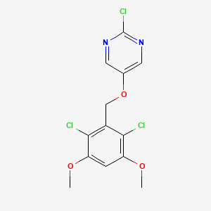 molecular formula C13H11Cl3N2O3 B13892911 2-Chloro-5-[(2,6-dichloro-3,5-dimethoxybenzyl)oxy]pyrimidine 