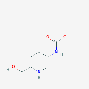 molecular formula C11H22N2O3 B1389292 Tert-butyl (6-(hydroxymethyl)piperidin-3-yl)carbamate CAS No. 1150618-40-8