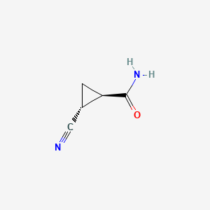 molecular formula C5H6N2O B13892933 trans-2-Cyanocyclopropanecarboxamide 