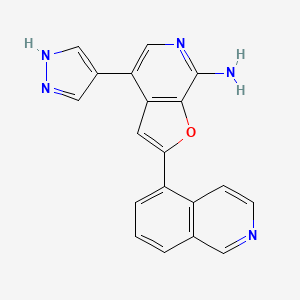 molecular formula C19H13N5O B13892953 2-isoquinolin-5-yl-4-(1H-pyrazol-4-yl)furo[2,3-c]pyridin-7-amine 