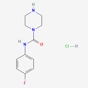 molecular formula C11H15ClFN3O B1389298 1-(4-フルオロフェニル)ピペラジン-1-カルボキサミド塩酸塩 CAS No. 1171083-41-2