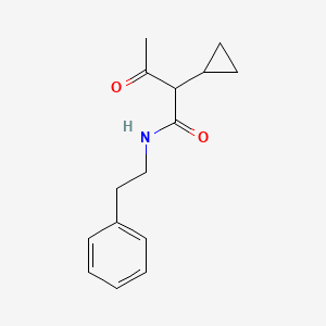 molecular formula C15H19NO2 B13892983 2-cyclopropyl-3-oxo-N-(2-phenylethyl)butanamide 