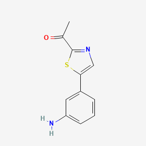 molecular formula C11H10N2OS B13892991 1-[5-(3-Aminophenyl)-1,3-thiazol-2-yl]ethanone 