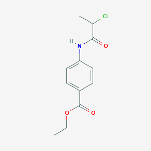 molecular formula C12H14ClNO3 B1389302 Ethyl 4-[(2-chloropropanoyl)amino]benzoate CAS No. 51051-08-2