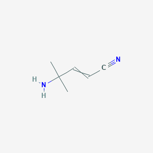 molecular formula C6H10N2 B13893182 4-Amino-4-methylpent-2-enenitrile 