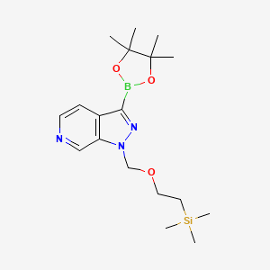 molecular formula C18H30BN3O3Si B13893193 3-(4,4,5,5-tetramethyl-1,3,2-dioxaborolan-2-yl)-1-{[2-(trimethylsilyl)ethoxy]methyl}-1H-pyrazolo[3,4-c]pyridine CAS No. 1472616-18-4