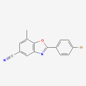 molecular formula C15H9BrN2O B13893202 2-(4-Bromophenyl)-7-methyl-1,3-benzoxazole-5-carbonitrile 