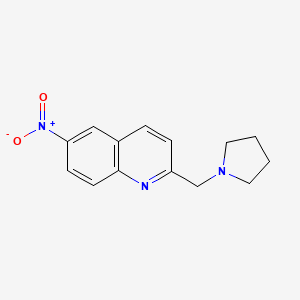 Quinoline, 6-nitro-2-(1-pyrrolidinylmethyl)-