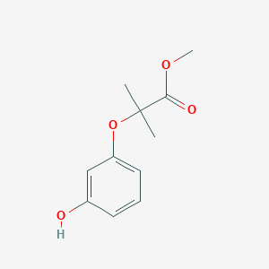 molecular formula C11H14O4 B13893263 Methyl 2-(3-hydroxyphenoxy)-2-methylpropanoate CAS No. 628332-89-8