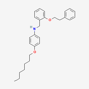 molecular formula C28H35NO2 B1389327 4-(Heptyloxy)-N-[2-(phenethyloxy)benzyl]aniline CAS No. 1040690-10-5