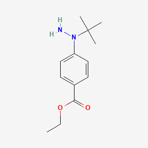 molecular formula C13H20N2O2 B13893275 4-[1-(1,1-dimethylethyl)hydrazinyl]Benzoic acid ethyl ester 