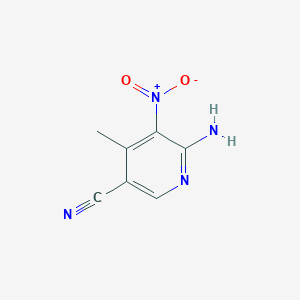 molecular formula C7H6N4O2 B13893337 2-Amino-5-cyano-3-nitro-4-picoline CAS No. 1003711-09-8