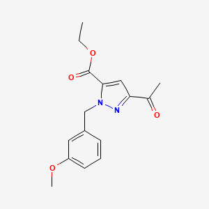 Ethyl 5-acetyl-2-[(3-methoxyphenyl)methyl]pyrazole-3-carboxylate