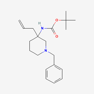 molecular formula C20H30N2O2 B13893365 tert-butyl N-(1-benzyl-3-prop-2-enylpiperidin-3-yl)carbamate 