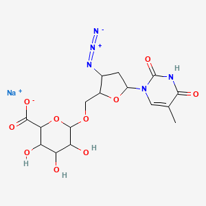 Sodium;6-[[3-azido-5-(5-methyl-2,4-dioxopyrimidin-1-yl)oxolan-2-yl]methoxy]-3,4,5-trihydroxyoxane-2-carboxylate