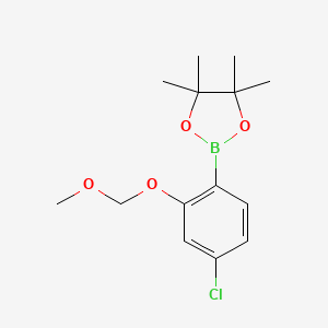 molecular formula C14H20BClO4 B13893414 2-(4-Chloro-2-(methoxymethoxy)phenyl)-4,4,5,5-tetramethyl-1,3,2-dioxaborolane 