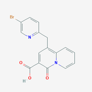 molecular formula C16H11BrN2O3 B13893446 1-[(5-Bromopyridin-2-yl)methyl]-4-oxoquinolizine-3-carboxylic acid 