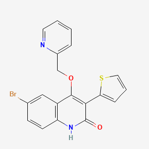 molecular formula C19H13BrN2O2S B13893461 6-bromo-4-(pyridin-2-ylmethoxy)-3-thiophen-2-yl-1H-quinolin-2-one 