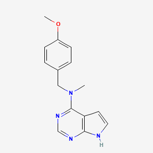 molecular formula C15H16N4O B13893474 N-[(4-Methoxyphenyl)methyl]-N-methyl-7H-pyrrolo[2,3-D]pyrimidin-4-amine 