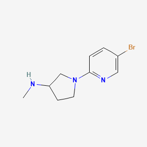 molecular formula C10H14BrN3 B13893477 1-(5-bromo-2-pyridinyl)-N-methyl-3-pyrrolidinamine 