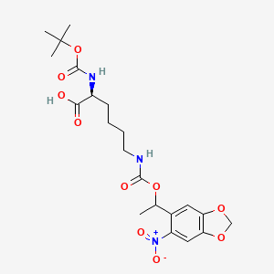 (2S)-2-[(2-methylpropan-2-yl)oxycarbonylamino]-6-[1-(6-nitro-1,3-benzodioxol-5-yl)ethoxycarbonylamino]hexanoic acid