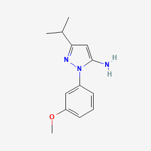 molecular formula C13H17N3O B13893501 3-isopropyl-1-(3-methoxyphenyl)-1H-pyrazol-5-amine 