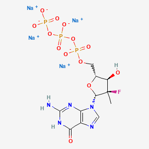 tetrasodium;[[[(2R,3R,4R,5R)-5-(2-amino-6-oxo-1H-purin-9-yl)-4-fluoro-3-hydroxy-4-methyloxolan-2-yl]methoxy-oxidophosphoryl]oxy-oxidophosphoryl] phosphate