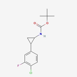 molecular formula C14H17ClFNO2 B13893567 tert-butyl N-[2-(4-chloro-3-fluorophenyl)cyclopropyl]carbamate 