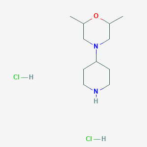 molecular formula C11H24Cl2N2O B1389397 2,6-Dimethyl-4-(piperidin-4-yl)morpholine dihydrochloride CAS No. 1181457-91-9