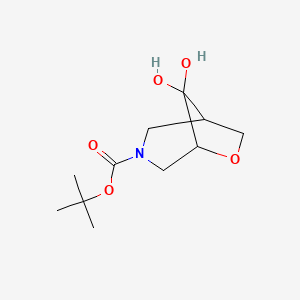 tert-Butyl 8,8-dihydroxy-6-oxa-3-azabicyclo[3.2.1]octane-3-carboxylate