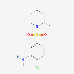 molecular formula C12H17ClN2O2S B1389403 2-Chloro-5-[(2-methyl-1-piperidinyl)sulfonyl]-aniline CAS No. 1036470-64-0