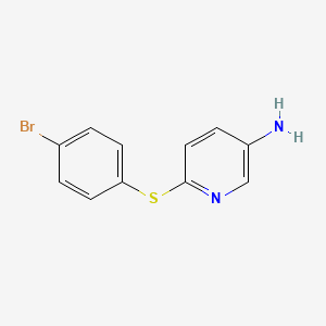 molecular formula C11H9BrN2S B1389406 6-[(4-Bromophenyl)sulfanyl]-3-pyridinylamine CAS No. 353277-60-8