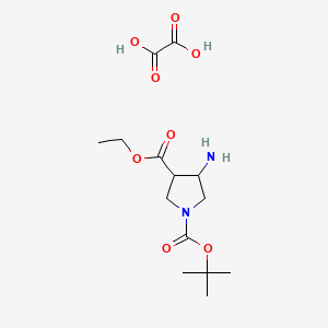 O1-tert-butyl O3-ethyl (3R,4R)-4-aminopyrrolidine-1,3-dicarboxylate;oxalic acid